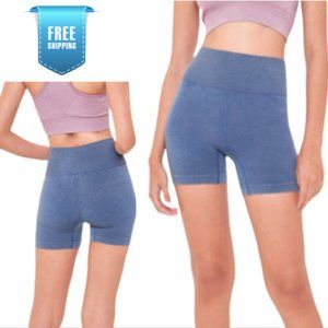 (NEW) Banding Stone washed colors Women Active Shorts - Light Blue S/M/L